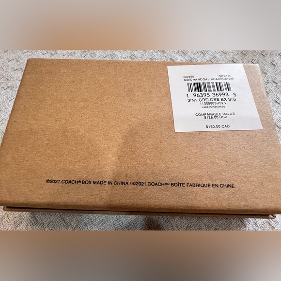 Coach NWT Boxed Card Case & Money Clip in Signature Color Block Canvas & Leather - Picture 7 of 13